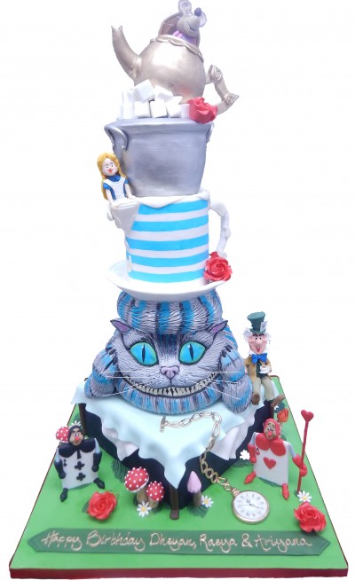 Alice in the wonderland cake - dreamydelightsbysidra.com