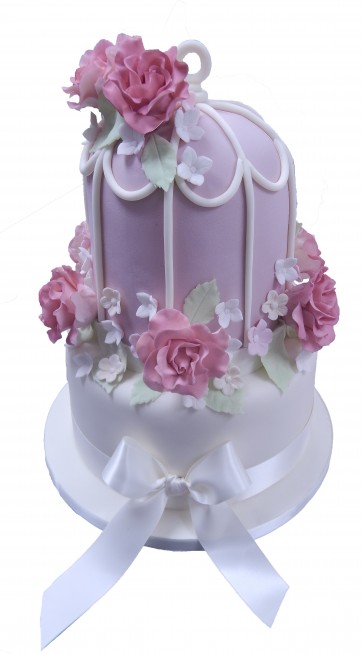 Vintage Birdcage Wedding Cake No.W160 - Creative Cakes