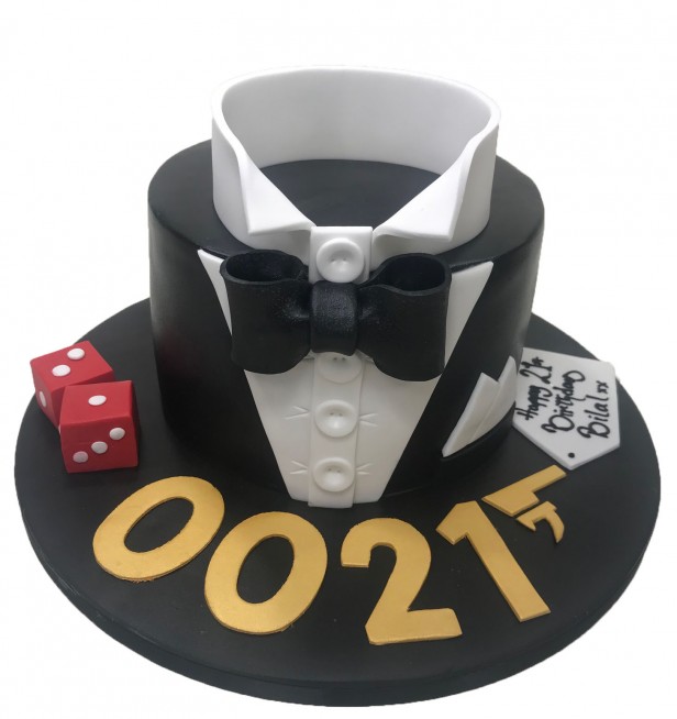 Aston Martin with James Bond birthday cake