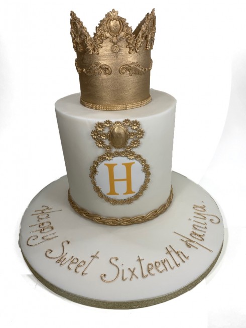 Crown & Initial Cake