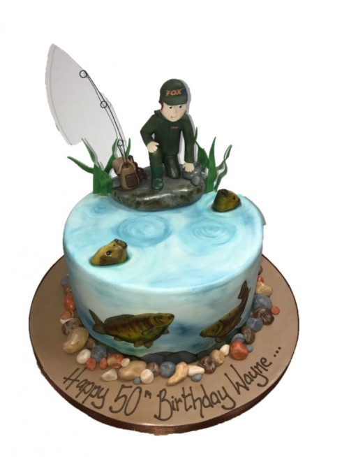 Cool Homemade Fishing Cake for my Boss