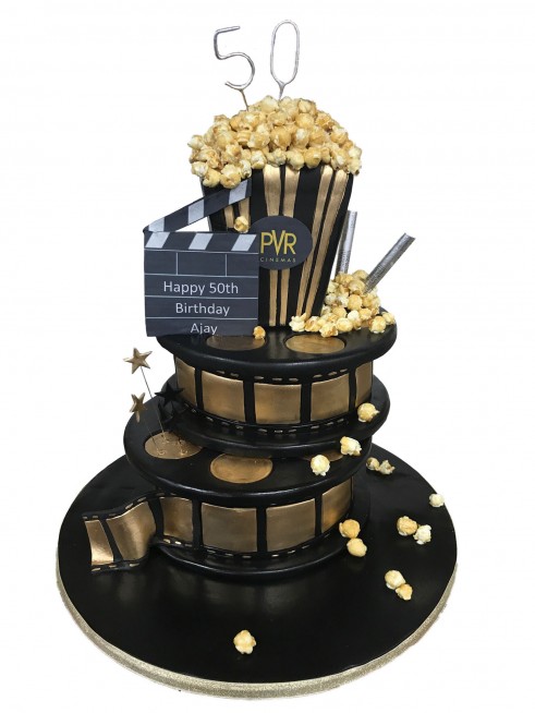 Film Reel And Popcorn 21st Birthday Cake - Mel's Amazing Cakes