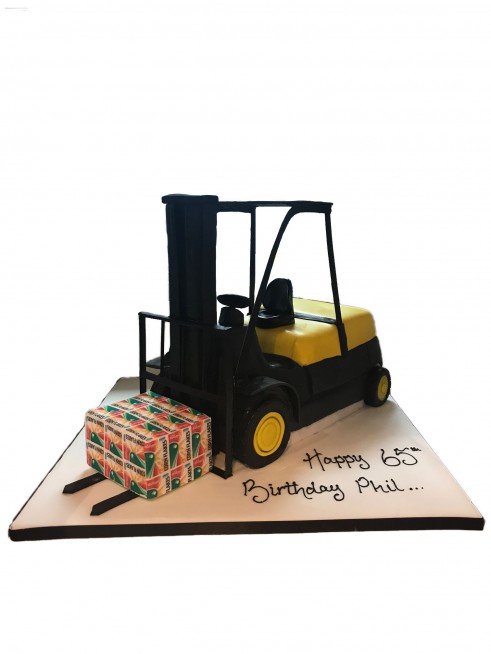 Forklift Truck Birthday Cake