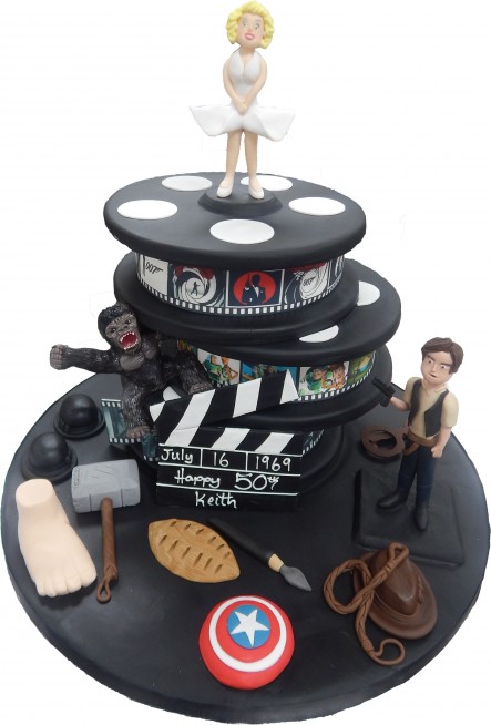 Single tier Film Strip Cake - Karen's Cakes