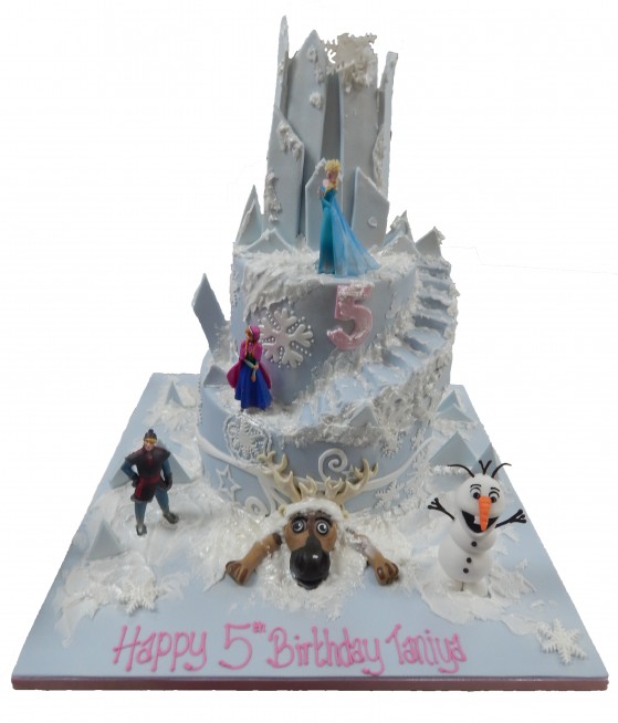 Amazon.com: Castle Happy Birthday Cake Topper Blue Glitter Frozen Castle  Snowflake Winter Wonderland Cake Decorations Princess Prince Themed Party  Supplies : Grocery & Gourmet Food