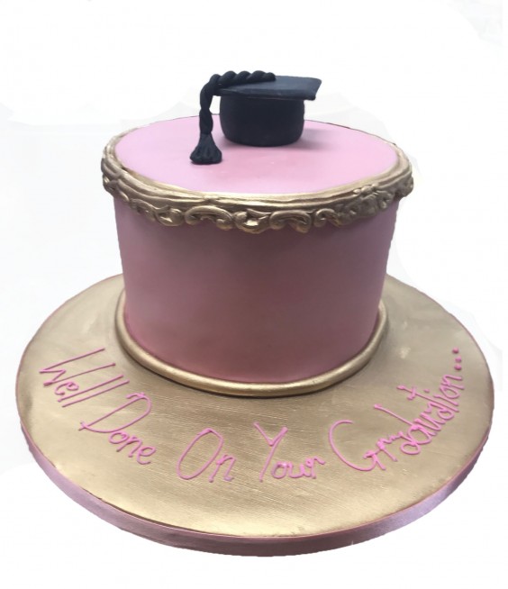 Pink Graduation Cake by Yalu Yalu