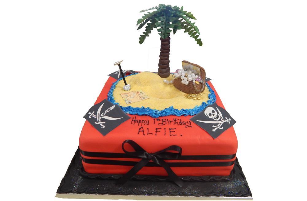 Treasure Island Captain Flint a Pirate Ship and a Parrot Edible Cake T – A  Birthday Place