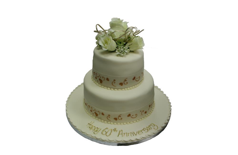 2 Tier Cake with Fresh Flower