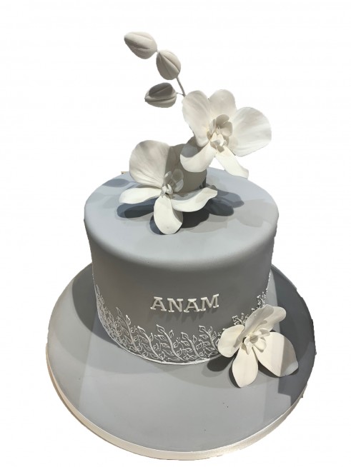 Pearlescent Shades of Gray Cake | The Cake Blog
