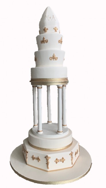 first wedding cake, with columns (greek column cake) | Greek columns,  Corinthian column, Occasion cakes