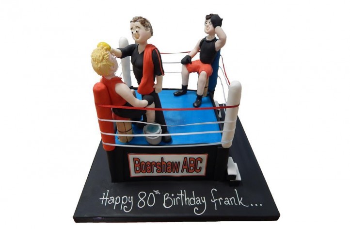 Boxing Ring and Figures Cake