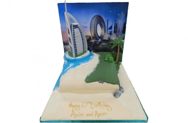 Dubai Backdrop Cake