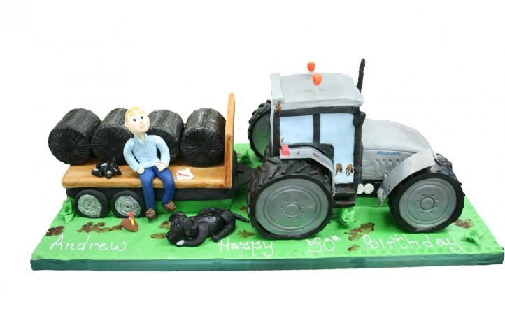 Farmer & Tractor with Trailer
