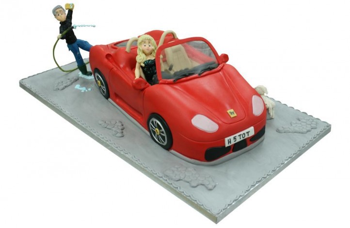 Ferrari convertible with Figures