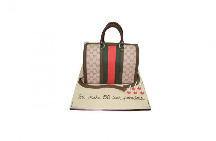 Red and Green Stripe Designer Handbag 
