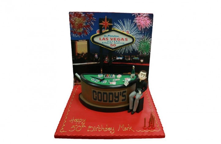 Las Vegas Cake with Figure