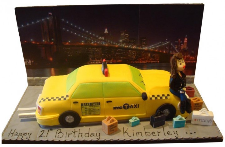 New York Taxi with Figure & Backdrop