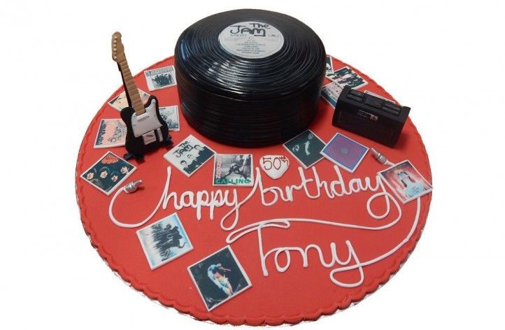 Record & Guitar Cake