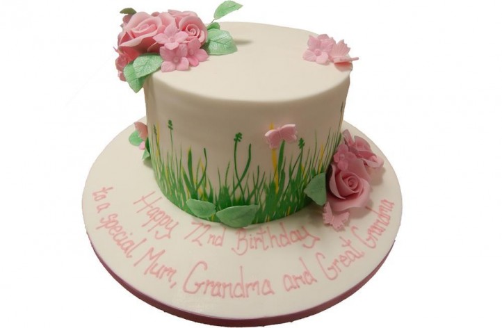 Roses & Painted Garden Cake