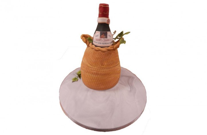 Wine Bottle in Basket