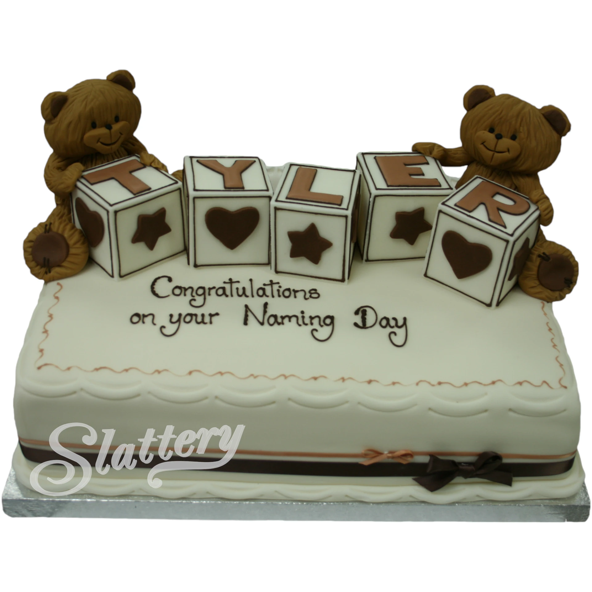 christening blocks cake