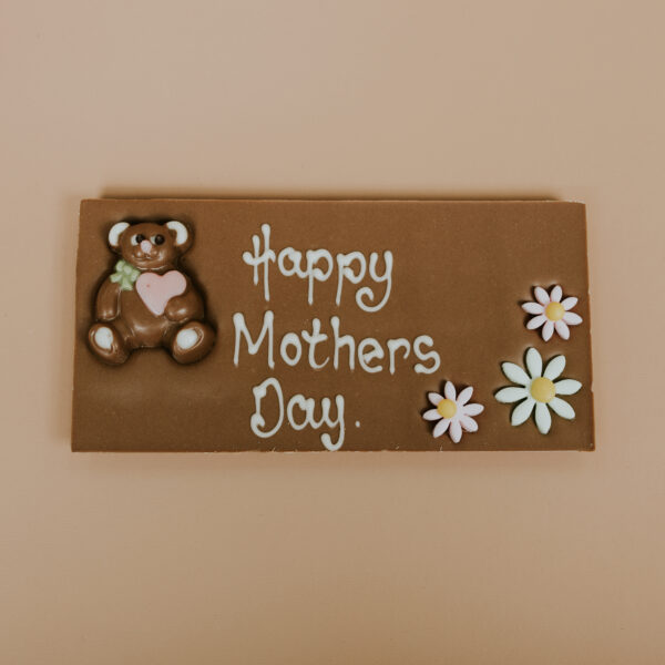 Milk chocolate "Happy Mothers Day" Teddy & Flowers Small Bar