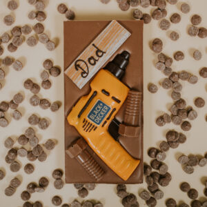 Large Milk chocolate bar with chocolate tool decorations