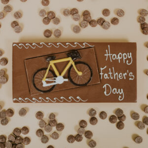 Large Milk chocolate bar with bike decoration & Father's day message