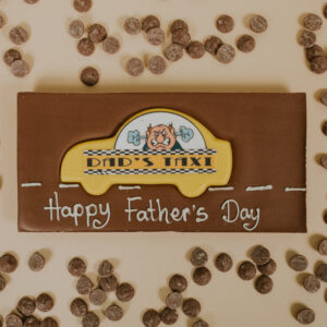 Large Milk chocolate bar with chocolate taxi decoration